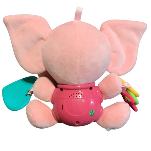 STEAM Life Musical Pink Elephant Baby Toy Interactive Buttons Teething Rings 7” - Picture 3 of 6